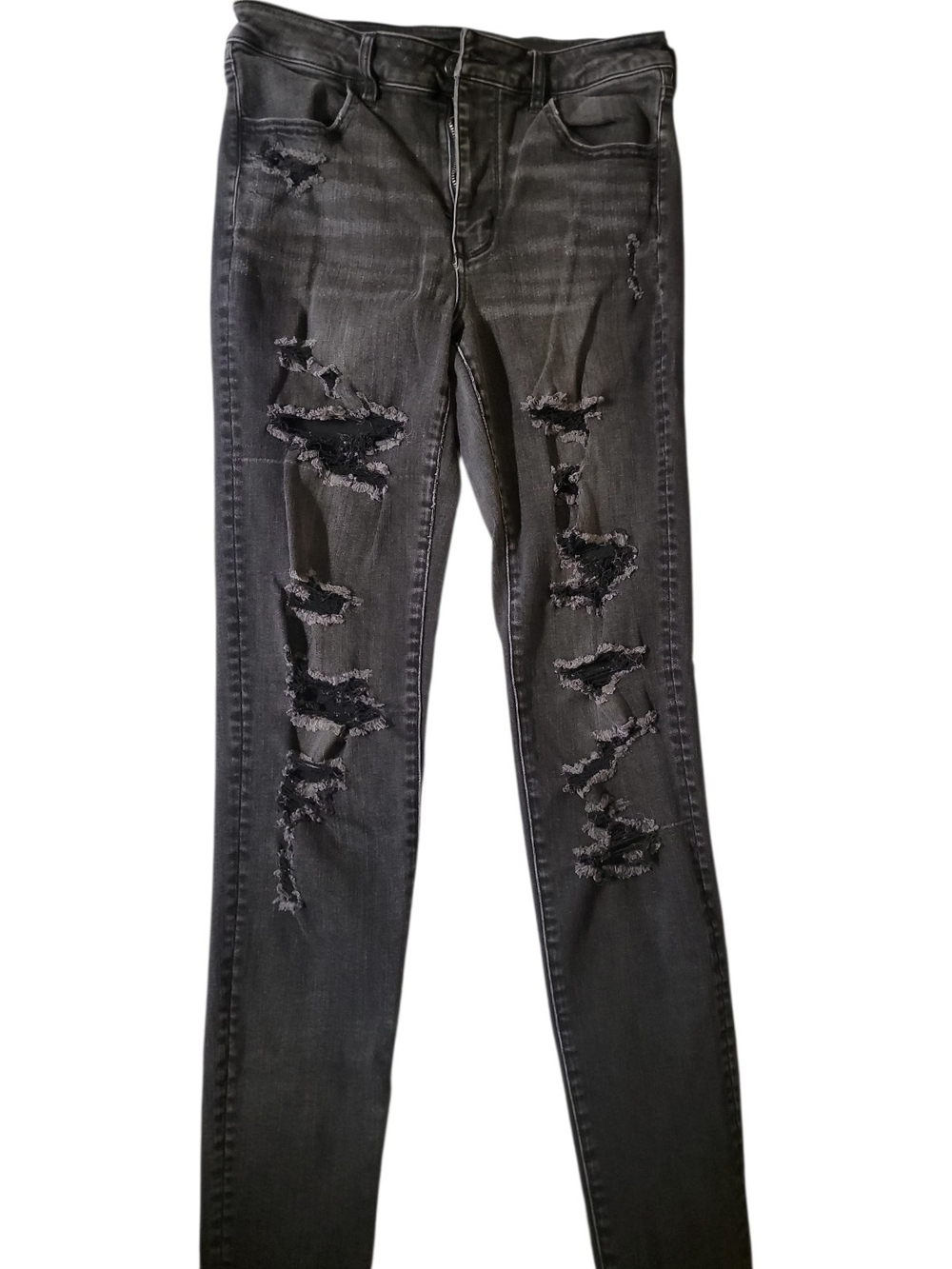American Eagle Outfitters Black Distressed Skinny Jeans